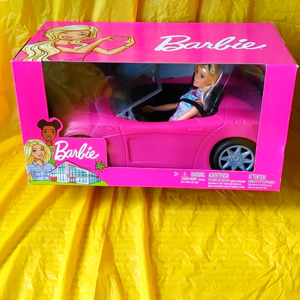 Barbie hot pink convertible/doll